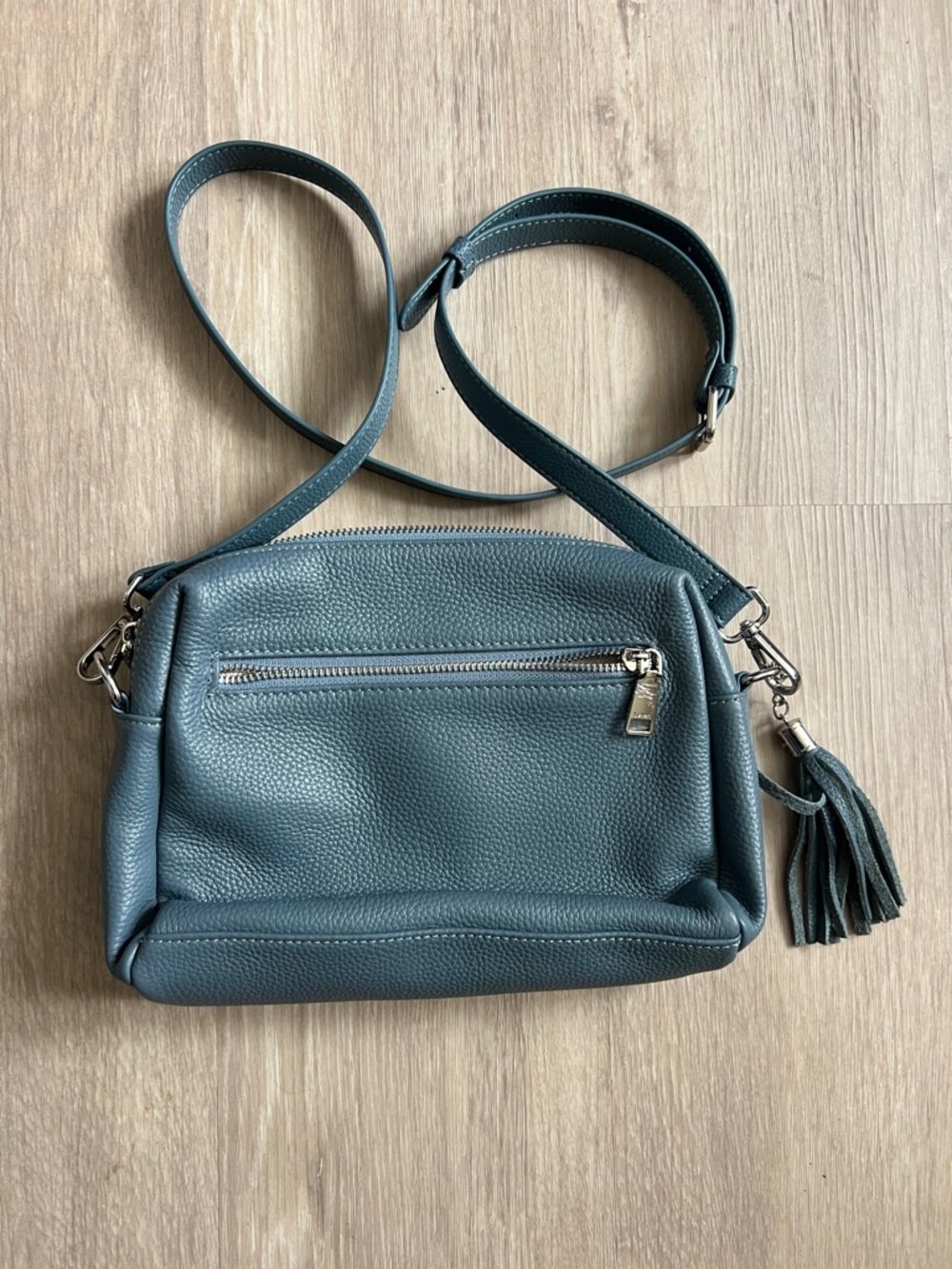 Befen Pebbled Leather Crossbody Bag with RFID Wallet Teal Blue travel - Picture 2 of 8